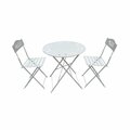 Patioplus ALP- Metal Bistro Set with Two Chairs - White PA202486